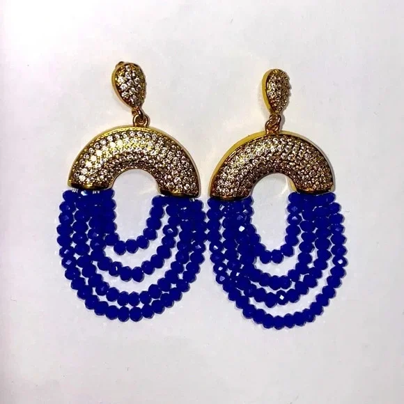 Rhinestone and beads earrings - Picture 2 of 7